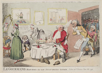 KG 16427
          <br/>
          Le Gourmand. Heavy birds fly slow. Delay breeds danger. A scene at Varennes. June 21, 1791
          <br/>
          <em>Cruikshank, Isaac (1764-1811)</em>